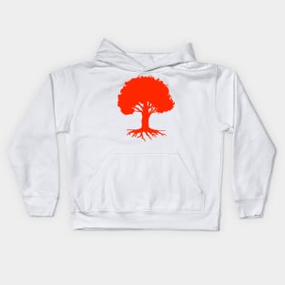 Tree,Well Rooted-Red Version Kids Hoodie